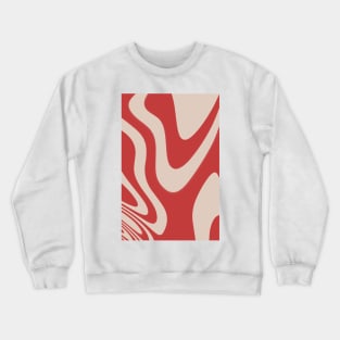 Beige & Rouge Red Abstract Fluid Pattern Design Crewneck Sweatshirt